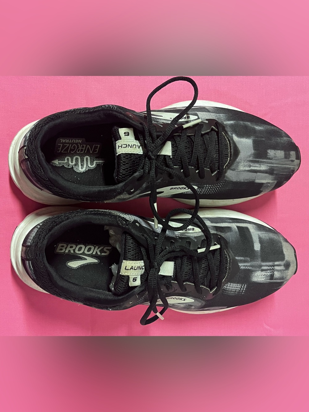 Brooks Launch 6 Womens Size 8.5 Black White Running Shoes Neutral Gym Girl - Picture 5 of 12